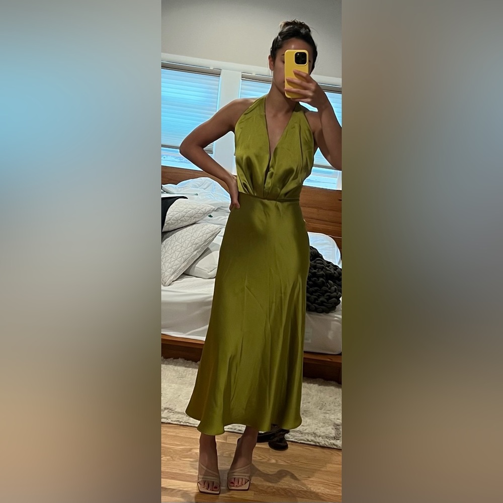 Zara silk halter dress